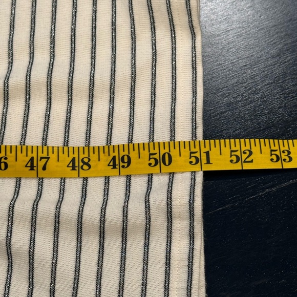 NWT Current Elliott Off White Metallic Striped Quince Midi Dress Womens Small - Picture 12 of 13